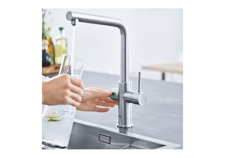 Grohe blue home kit de démarrage - mitigeur bec l Supersteel - 31454DC1 - Grohe