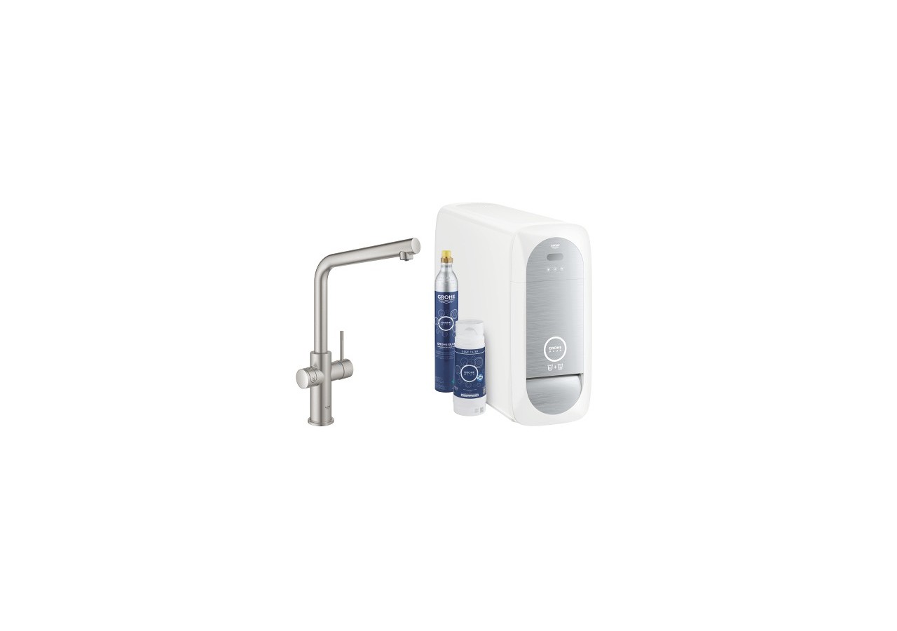 Grohe blue home kit de démarrage - mitigeur bec l Supersteel - 31454DC1 - Grohe