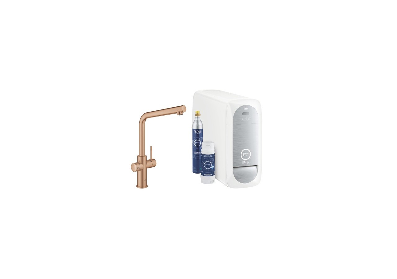 Grohe blue home kit de démarrage - mitigeur bec l Warm Sunset brossé - 31454DL1 - Grohe