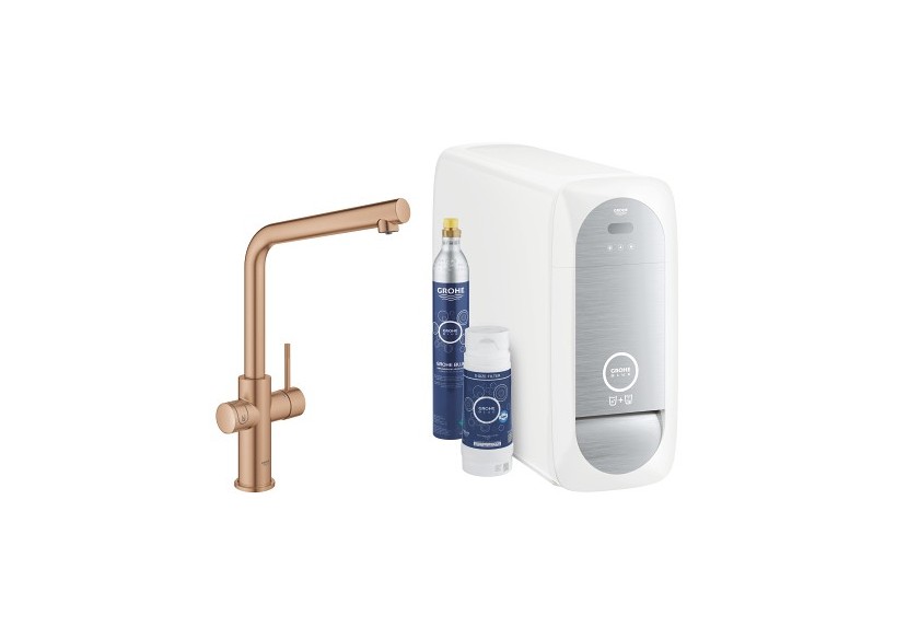 Grohe blue home kit de démarrage - mitigeur bec l Warm Sunset brossé - 31454DL1 - Grohe