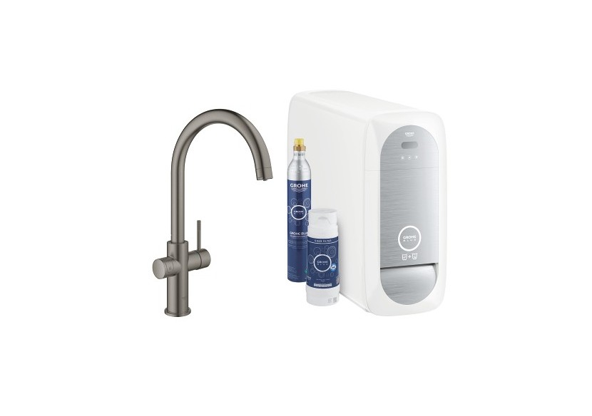 Grohe blue home kit de démarrage - mitigeur bec c Hard Graphite brossé - 31455AL1 - Grohe