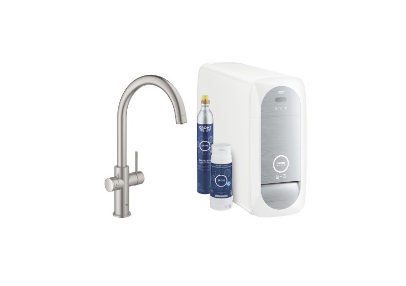 Grohe blue home kit de démarrage - mitigeur bec c Supersteel - 31455DC1 - Grohe