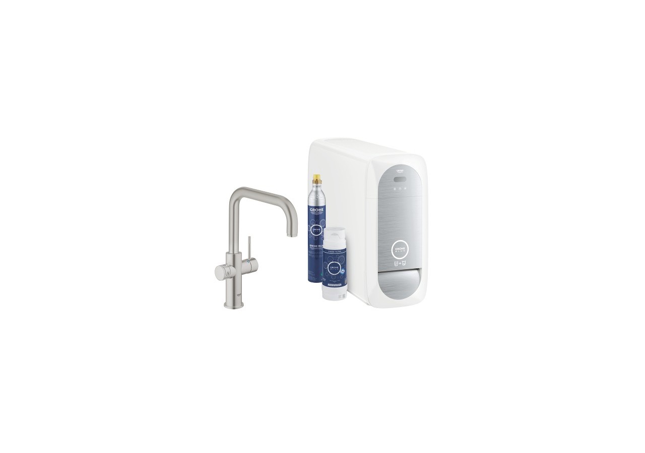 Grohe blue home kit de démarrage - mitigeur bec u Supersteel - 31456DC1 - Grohe