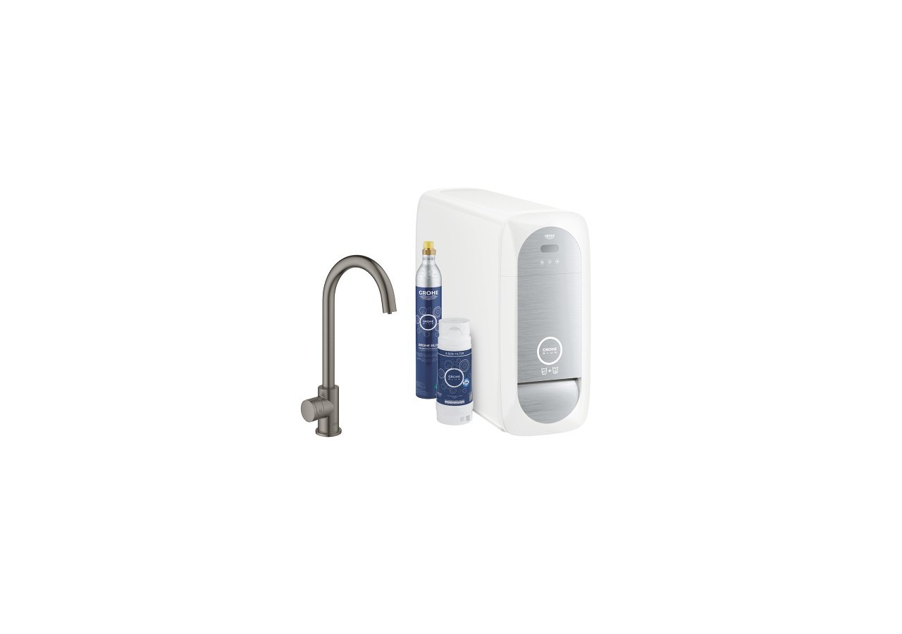 Grohe blue home kit de démarrage - mitigeur bec c Hard Graphite brossé - 31498AL1 - Grohe