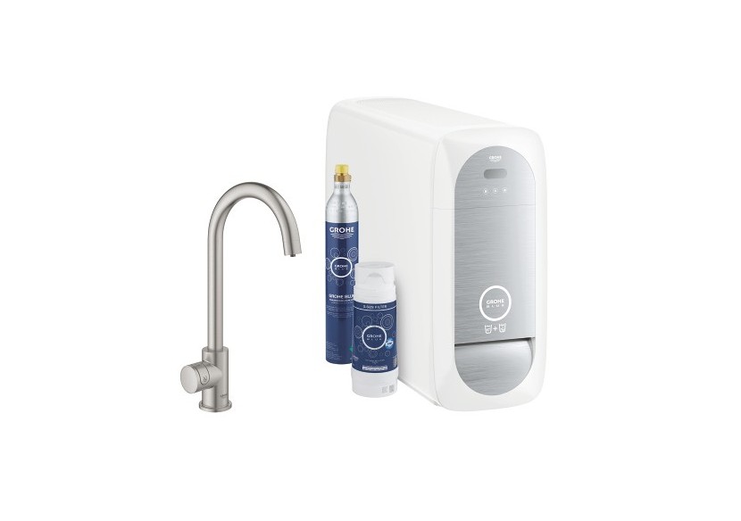 Grohe blue home kit de démarrage - mitigeur bec c Supersteel - 31498DC1 - Grohe