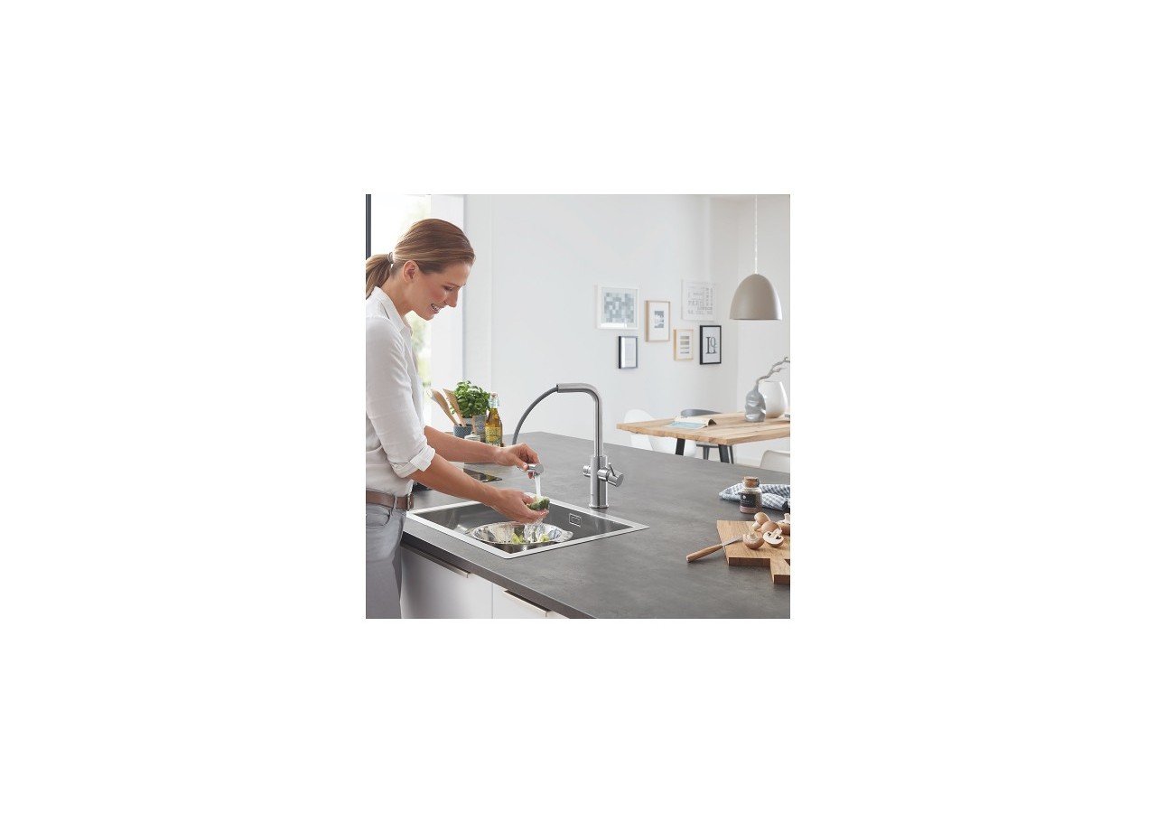 Grohe blue home kit de démarrage - mitigeur bec l Supersteel - 31539DC0 - Grohe