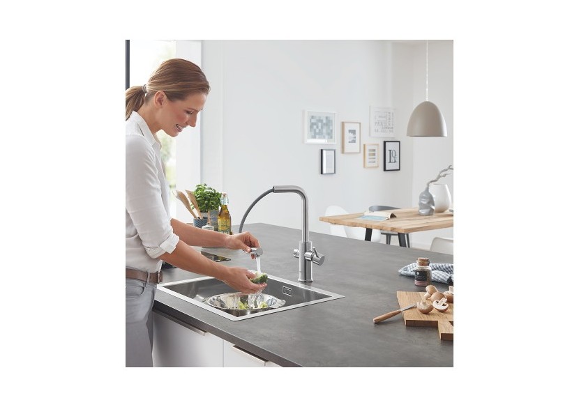 Grohe blue home kit de démarrage - mitigeur bec l Supersteel - 31539DC0 - Grohe