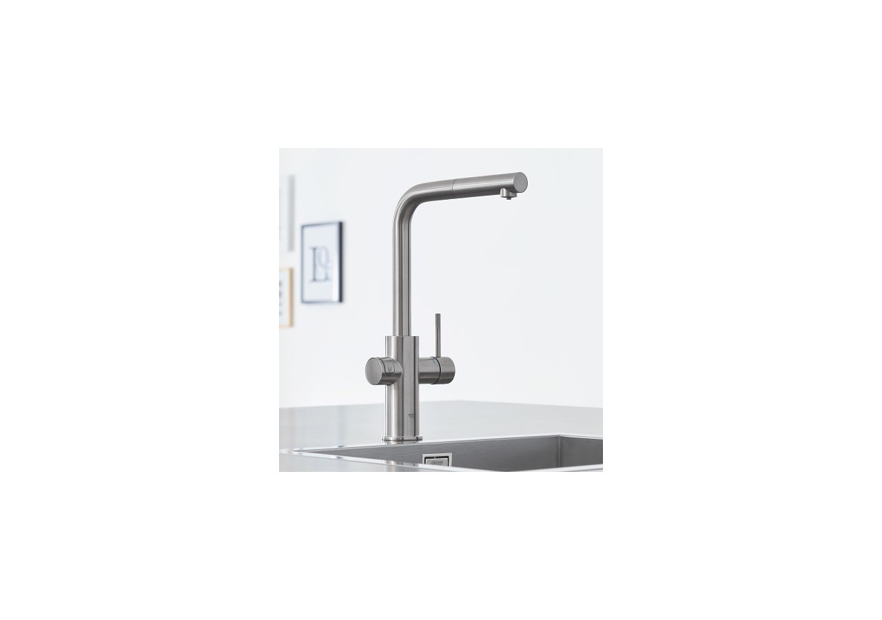 Grohe blue home kit de démarrage - mitigeur bec l Supersteel - 31539DC0 - Grohe