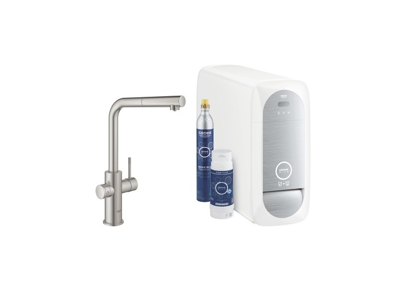 Grohe blue home kit de démarrage - mitigeur bec l Supersteel - 31539DC0 - Grohe