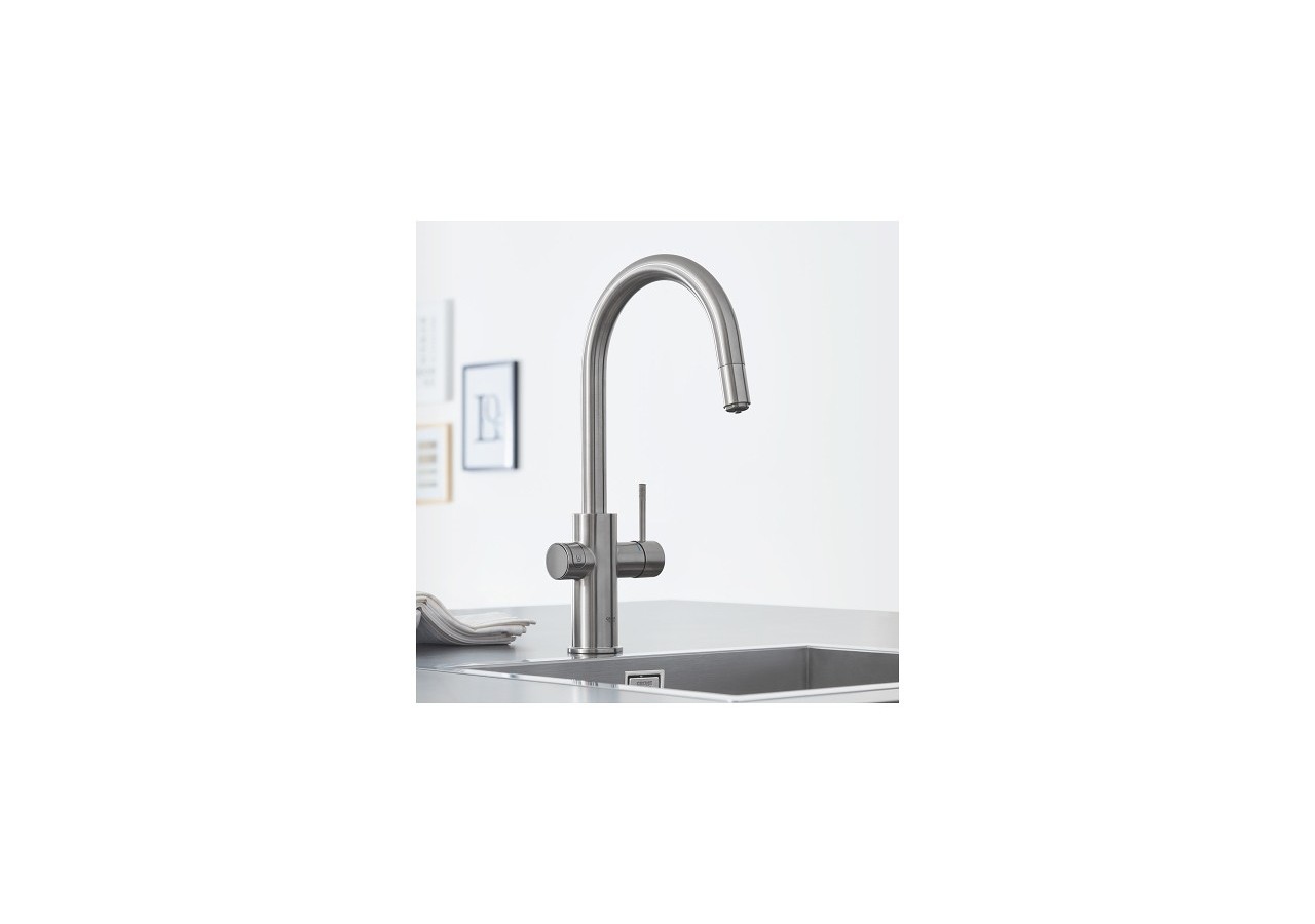 Grohe blue home kit de démarrage - mitigeur bec c Supersteel - 31541DC0 - Grohe