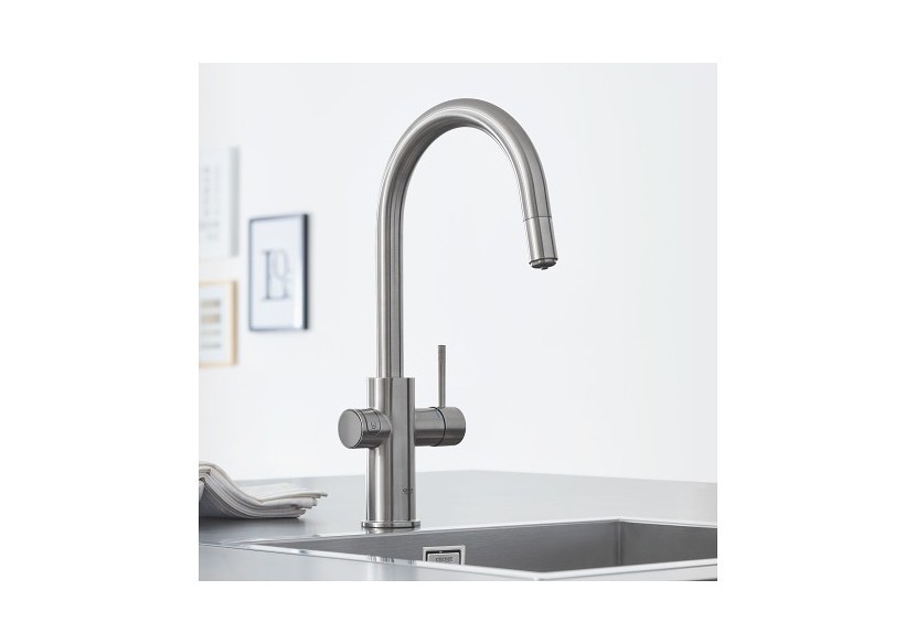 Grohe blue home kit de démarrage - mitigeur bec c Supersteel - 31541DC0 - Grohe