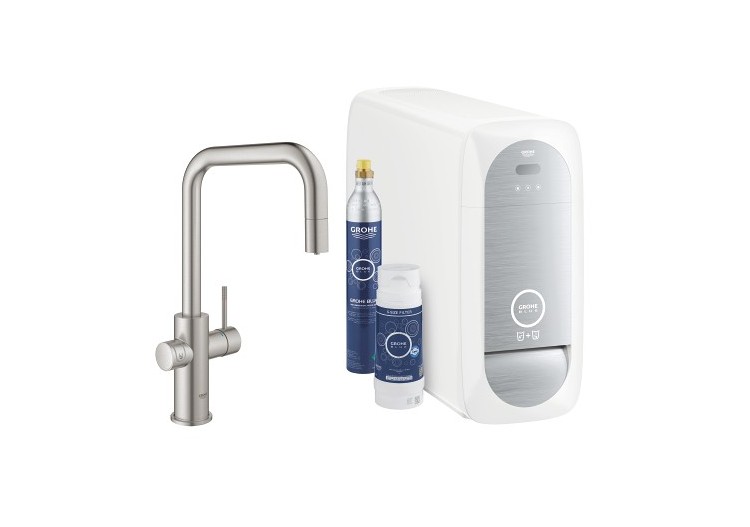 Grohe blue home kit de démarrage - mitigeur bec u Supersteel - 31543DC0 - Grohe 2