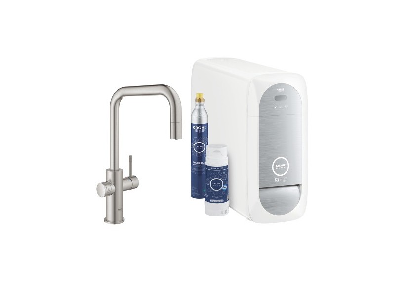 Grohe blue home kit de démarrage - mitigeur bec u Supersteel - 31543DC0 - Grohe