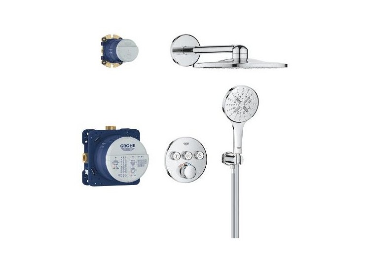 Grohtherm smartcontrol ensemble de douche encastré avec rainshower smartactive 310 Chromé - 34863000 - Grohe