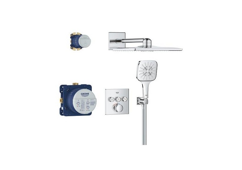 Grohtherm smartcontrol ensemble de douche encastré avec rainshower smartactive 310 cube Chromé - 34864000 - Grohe