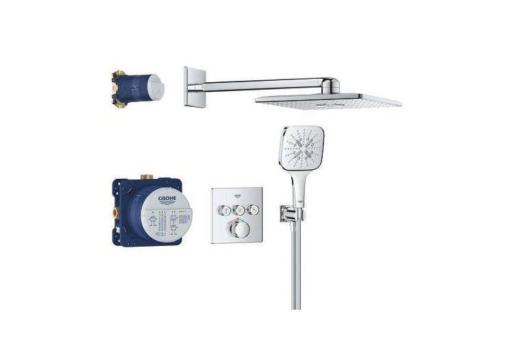 Grohtherm smartcontrol ensemble de douche encastré avec rainshower smartactive 310 cube Chromé - 34864000 - Grohe 2