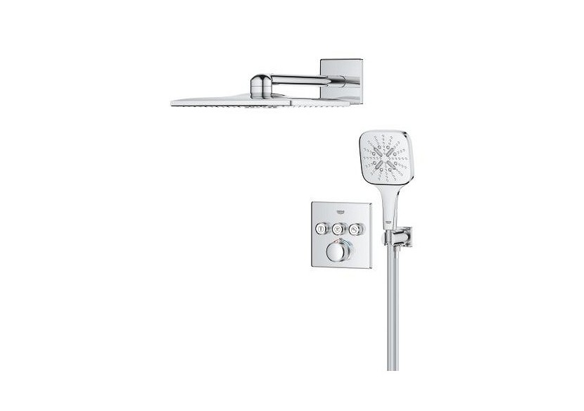 Grohtherm smartcontrol ensemble de douche encastré avec rainshower smartactive 310 cube Chromé - 34864000 - Grohe