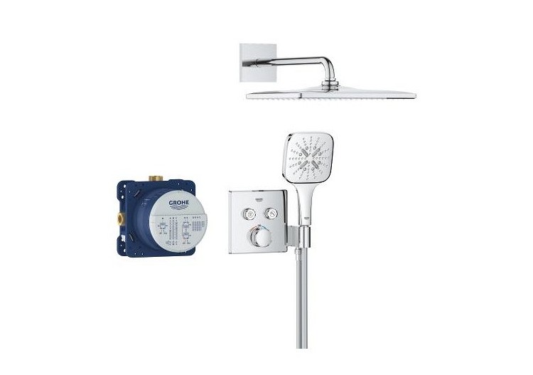 Grohtherm smartcontrol ensemble de douche encastré avec rainshower mono 310 cube Chromé - 34865000 - Grohe
