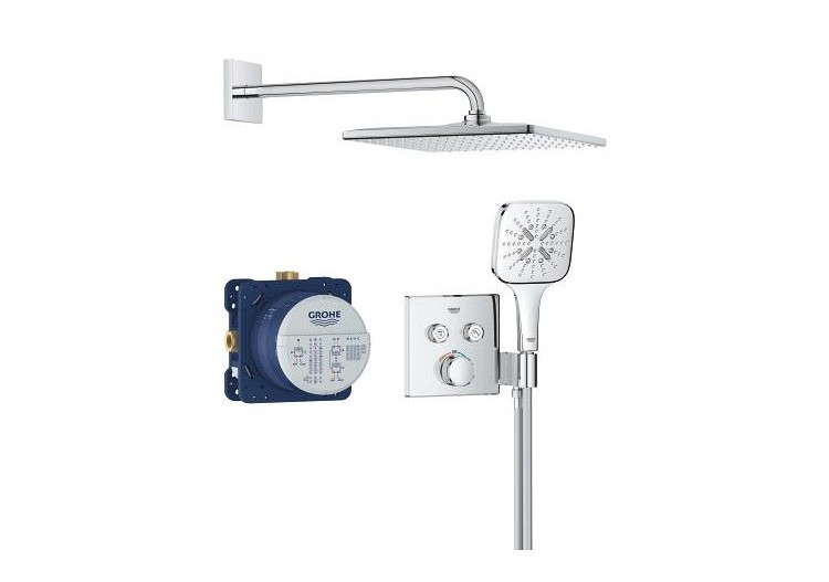 Grohtherm smartcontrol ensemble de douche encastré avec rainshower mono 310 cube Chromé - 34865000 - Grohe 2