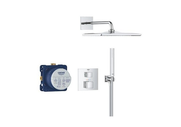 Grohtherm cube ensemble de douche encastré avec rainshower mono 310 cube Chromé - 34868000 - Grohe