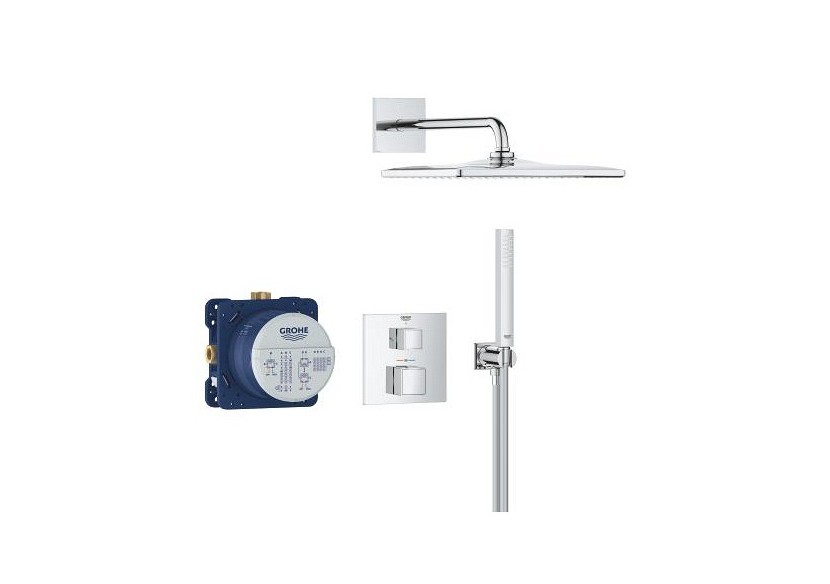 Grohtherm cube ensemble de douche encastré avec rainshower mono 310 cube Chromé - 34868000 - Grohe