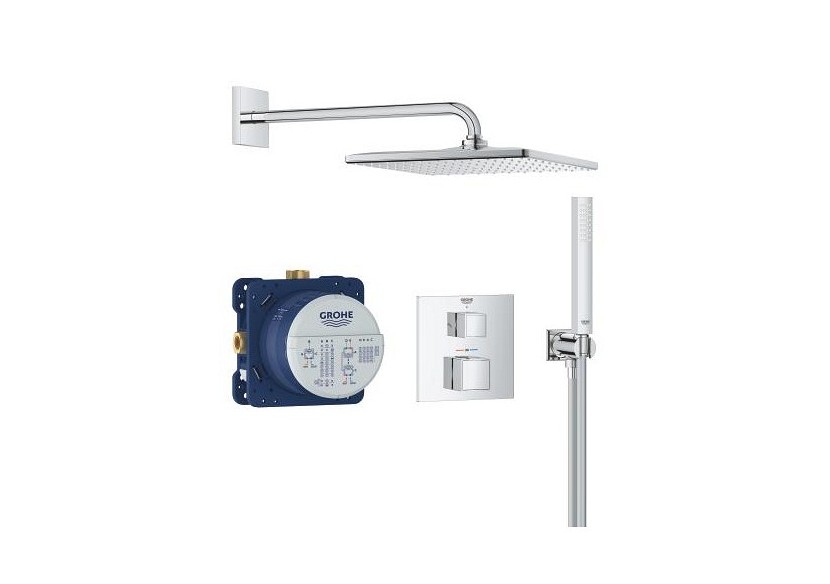 Grohtherm cube ensemble de douche encastré avec rainshower mono 310 cube Chromé - 34868000 - Grohe
