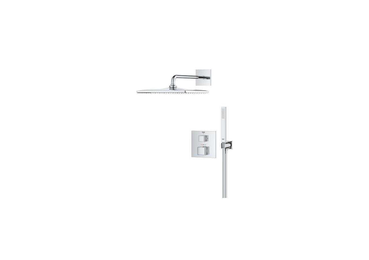 Grohtherm cube ensemble de douche encastré avec rainshower mono 310 cube Chromé - 34868000 - Grohe