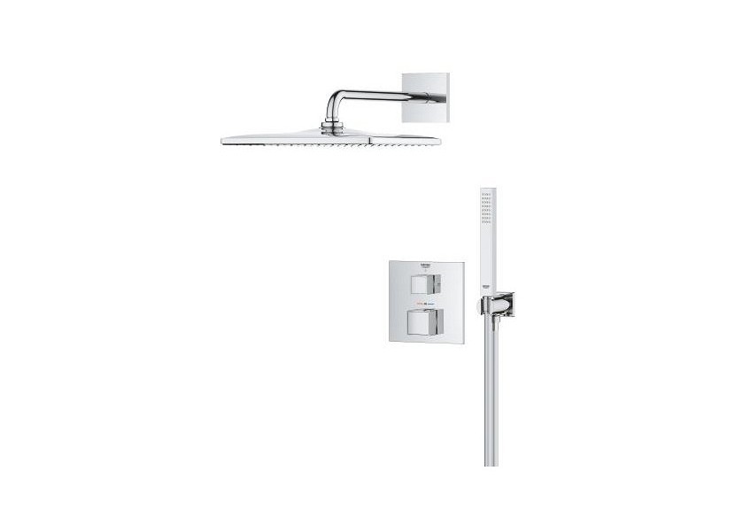 Grohtherm cube ensemble de douche encastré avec rainshower mono 310 cube Chromé - 34868000 - Grohe