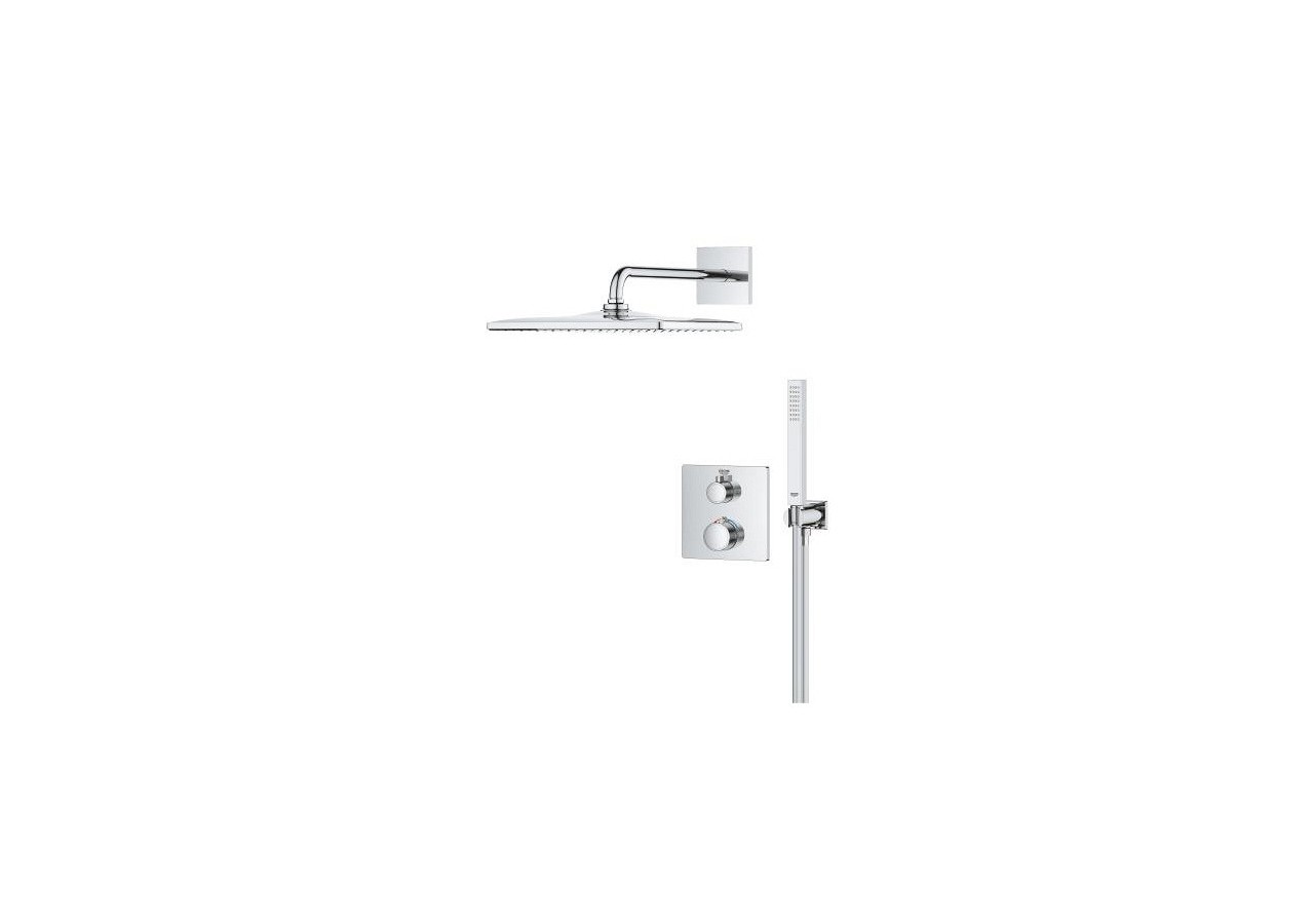 Grohtherm ensemble de douche encastré avec rainshower mono 310 cube Chromé - 34870000 - Grohe