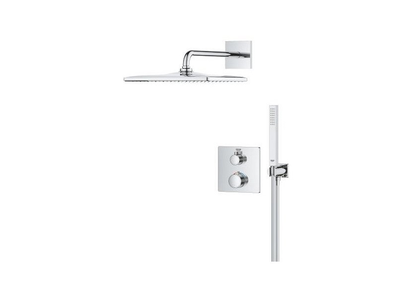 Grohtherm ensemble de douche encastré avec rainshower mono 310 cube Chromé - 34870000 - Grohe