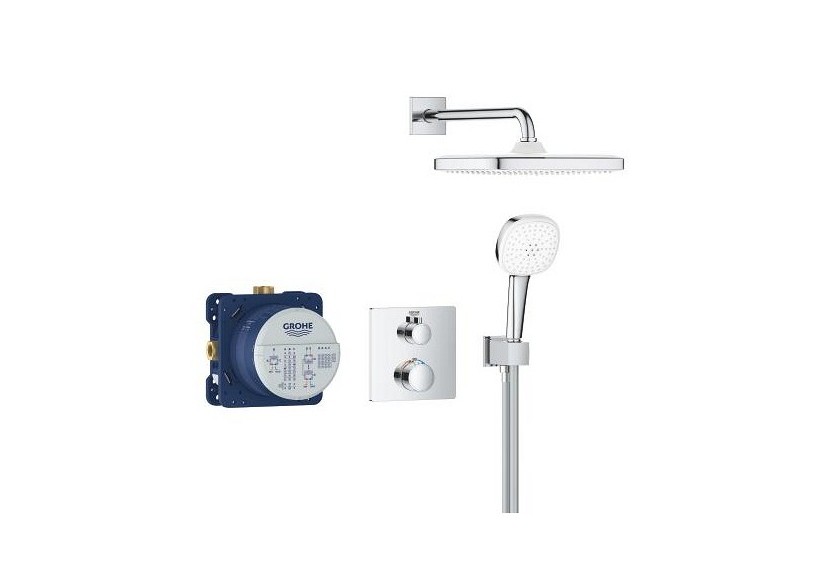Grohtherm ensemble de douche encastré avec tempesta cube 250 Chromé - 34871000 - Grohe