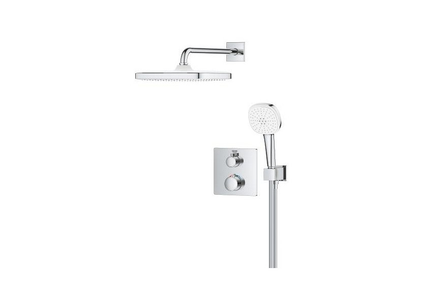 Grohtherm ensemble de douche encastré avec tempesta cube 250 Chromé - 34871000 - Grohe
