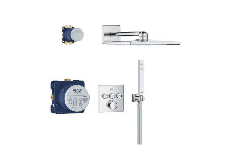 Smartcontrol ensemble de douche encastré avec rainshower smartactive 310 cube Chromé - 34873000 - Grohe