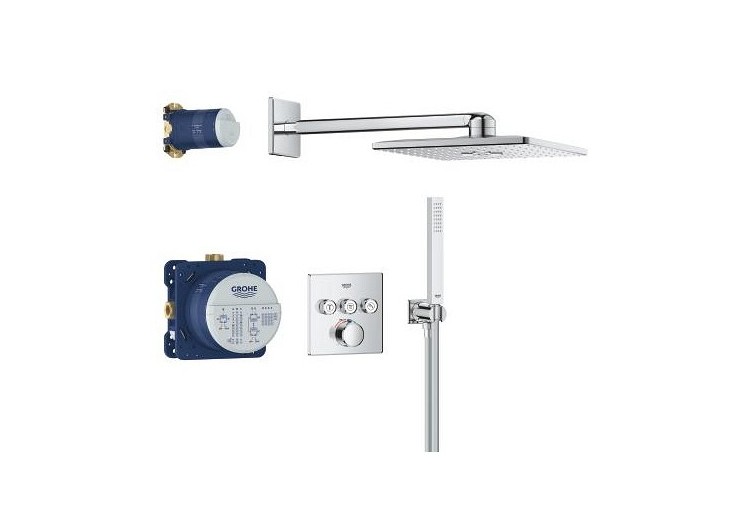Smartcontrol ensemble de douche encastré avec rainshower smartactive 310 cube Chromé - 34873000 - Grohe 2