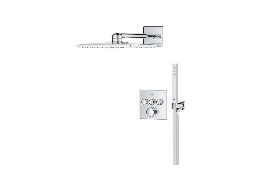 Smartcontrol ensemble de douche encastré avec rainshower smartactive 310 cube Chromé - 34873000 - Grohe