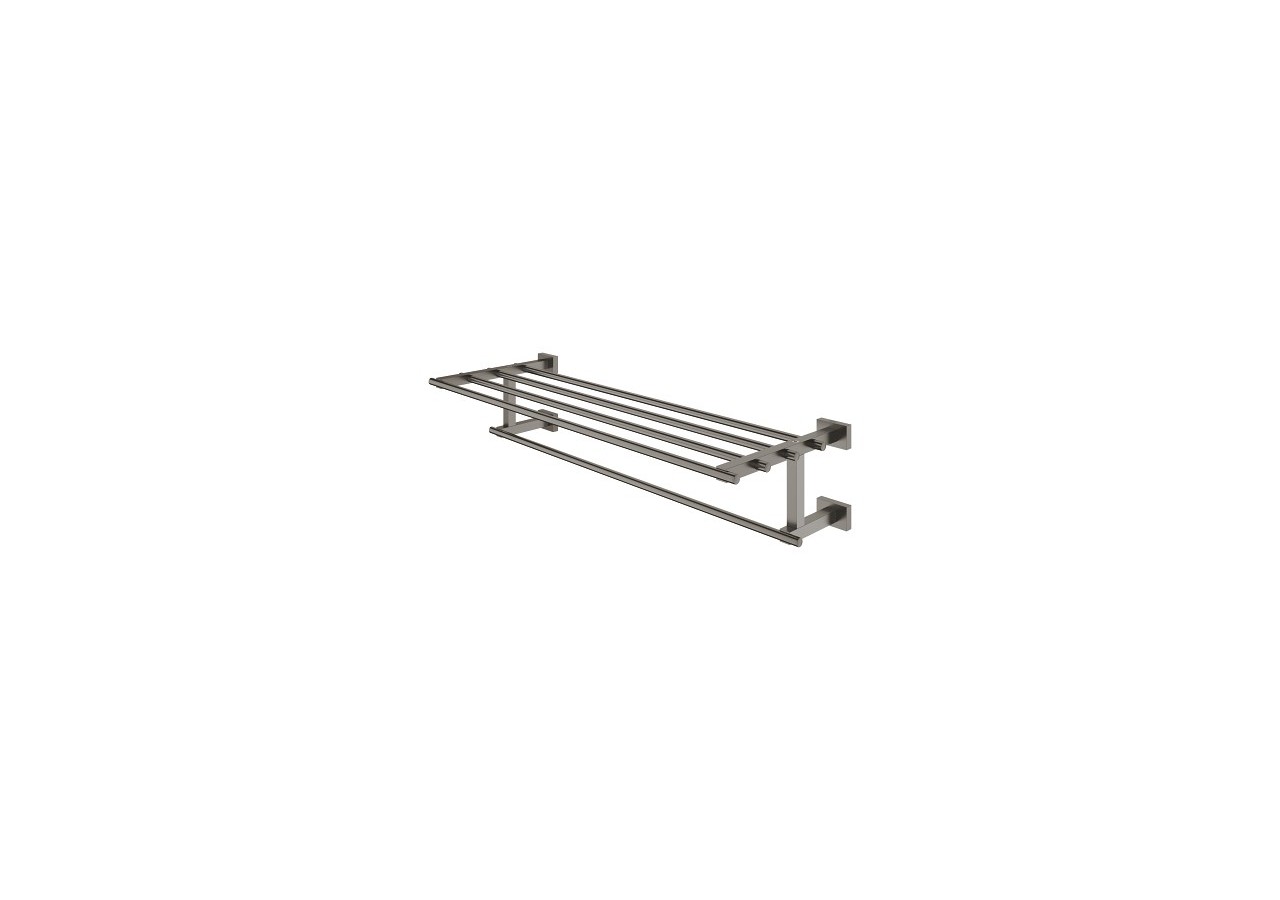 Essentials cube rack porte-serviettes Hard Graphite brossé - 40512AL1 - Grohe
