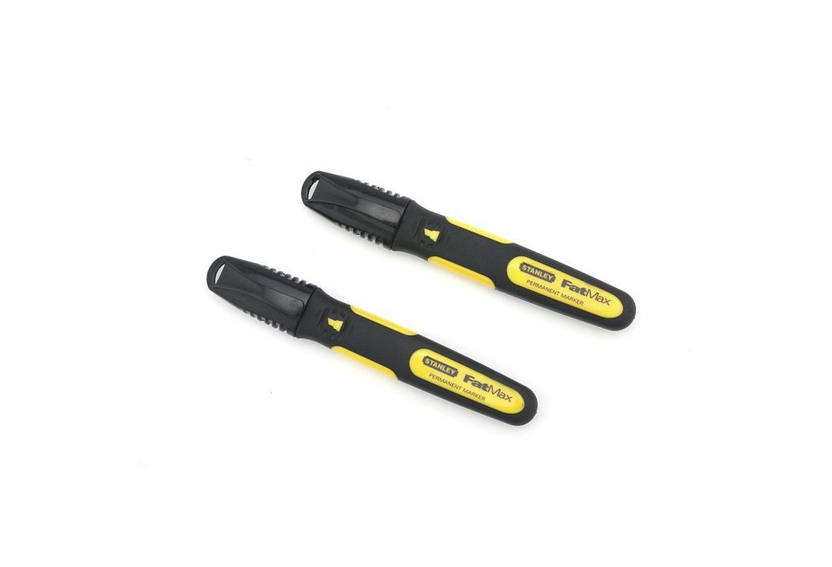 Marqueur Noir Pointe Large Biseautee - Carte 2 Pcs -   - Fatmax : Confort'Mat