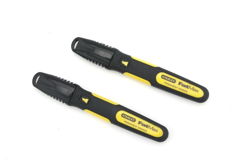 Marqueur Noir Pointe Large Biseautee - Carte 2 Pcs -   - Fatmax : Confort'Mat