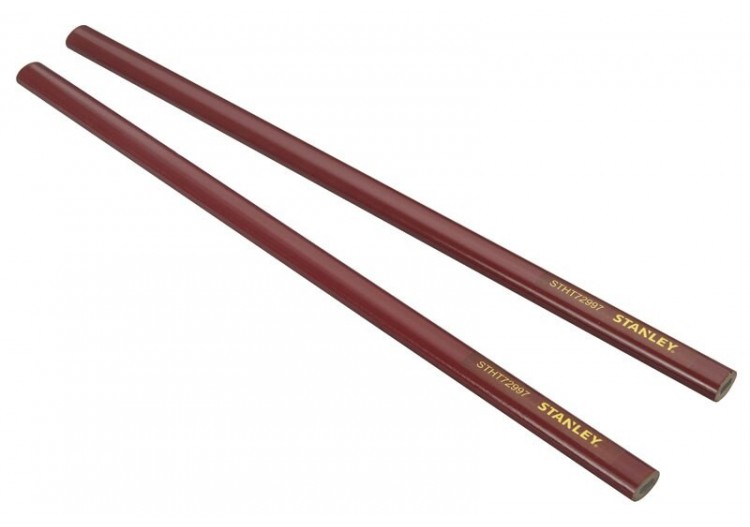 Crayon De Charpentier 30Cm Corps Rouge - Carte 2 Pcs - Stanley : Confort'Mat