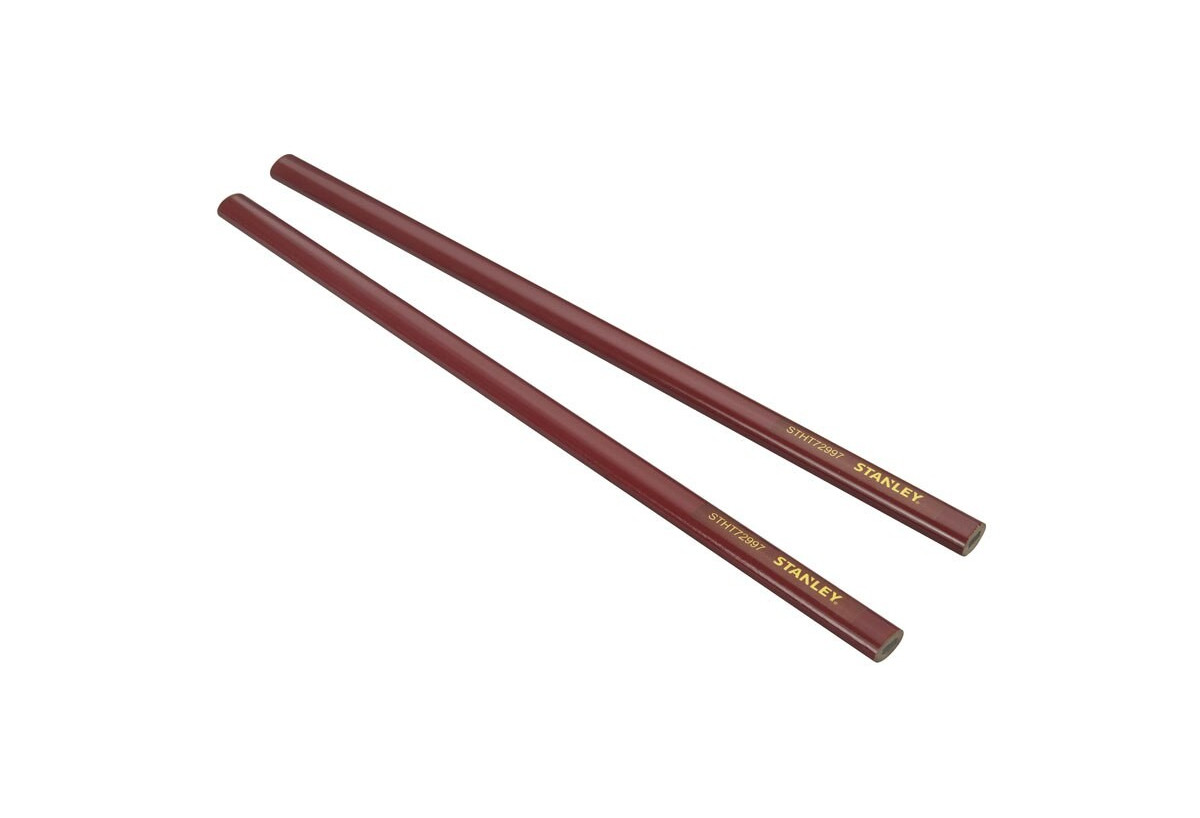 Crayon De Charpentier 30Cm Corps Rouge - Carte 2 Pcs - Stanley : Confort'Mat