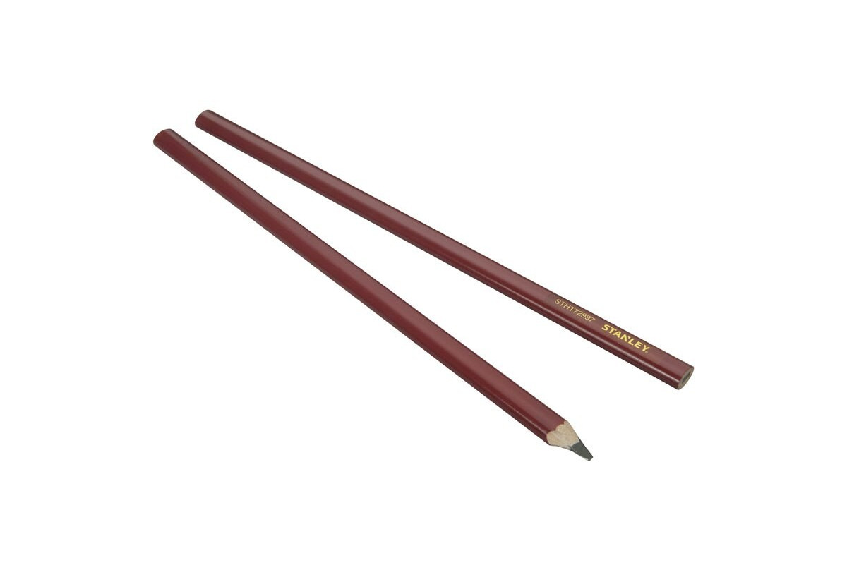 Crayon De Charpentier 30Cm Corps Rouge - Carte 2 Pcs - Stanley : Confort'Mat