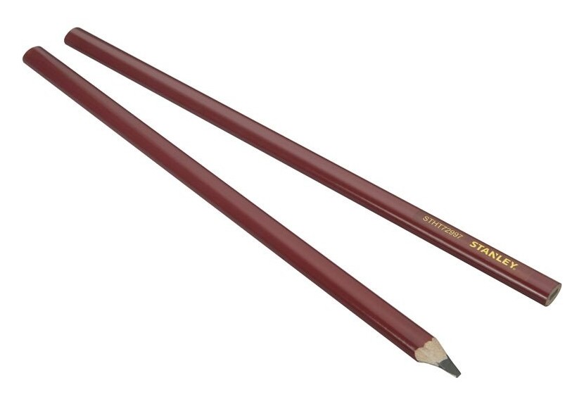 Crayon De Charpentier 30Cm Corps Rouge - Carte 2 Pcs - Stanley : Confort'Mat