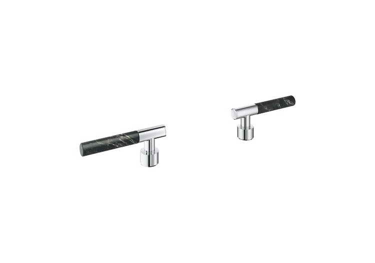Atrio collection privée manettes rondes caesarstone vanilla noir - 48459000 - Grohe 2