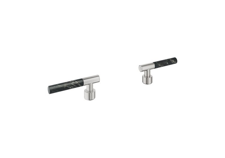 Atrio collection privée manettes rondes caesarstone vanilla noir Supersteel - 48459DC0 - Grohe 2