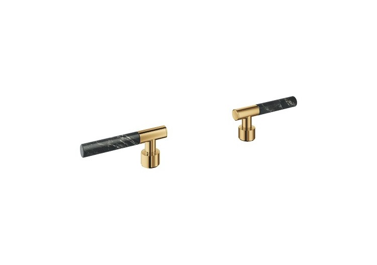 Atrio collection privée manettes rondes caesarstone vanilla noir Cool Sunrise - 48459GL0 - Grohe 2