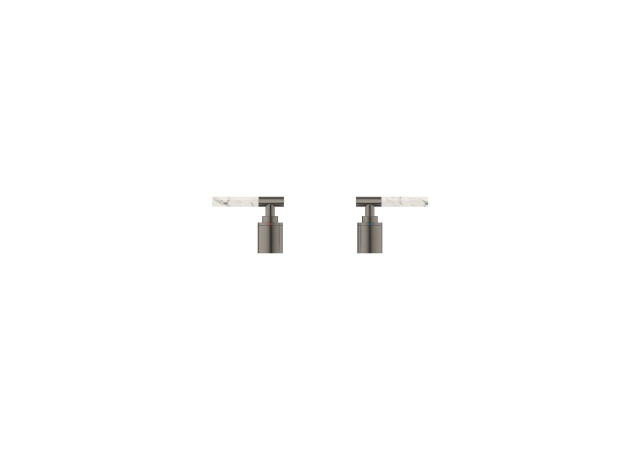 Atrio collection privée manettes rondes caesarstone blanc attique Hard Graphite brossé - 48464AL0 - Grohe