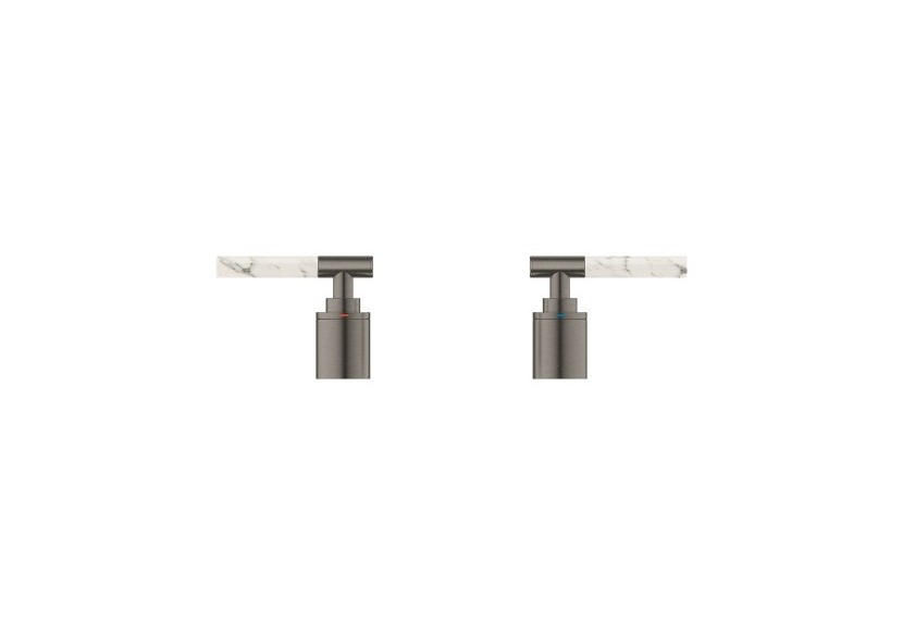 Atrio collection privée manettes rondes caesarstone blanc attique Hard Graphite brossé - 48464AL0 - Grohe