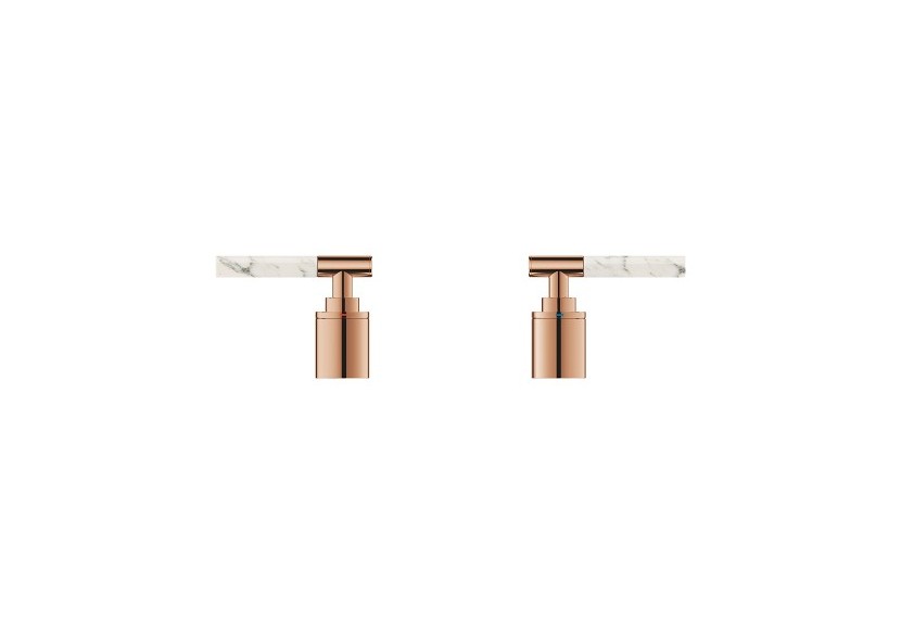 Atrio collection privée manettes rondes caesarstone blanc attique Warm Sunset - 48464DA0 - Grohe