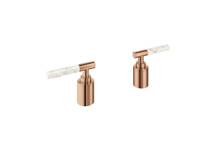 Atrio collection privée manettes rondes caesarstone blanc attique Warm Sunset - 48464DA0 - Grohe 2