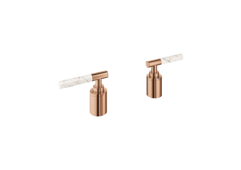 Atrio collection privée manettes rondes caesarstone blanc attique Warm Sunset - 48464DA0 - Grohe